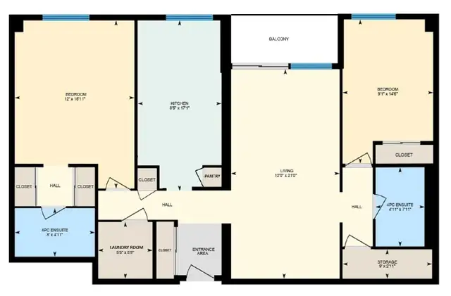 2-Bed 2-Bath high-rise apartment in Scarborough for Rent