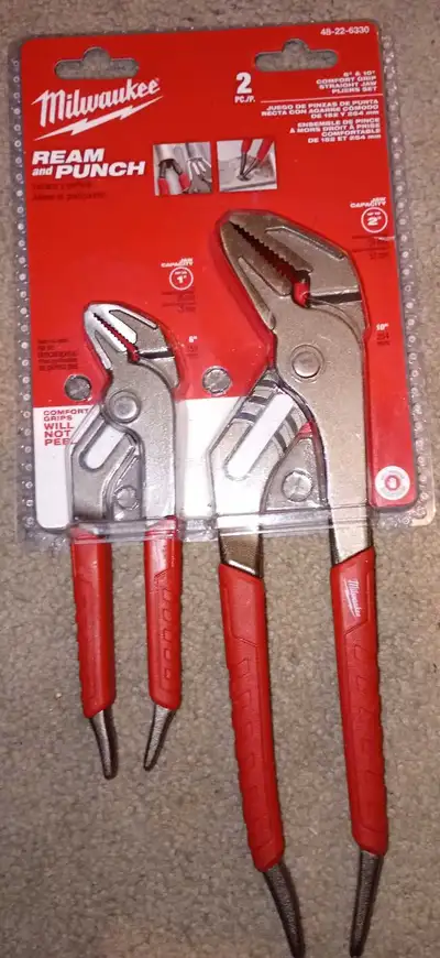 2 Pc. Comfort Grip Straight Jaw Pliers Set, View more