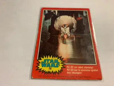 1977 Topps Star Wars Ser 2 Red #76 R2-D2 On Rebel Star ship!, View more