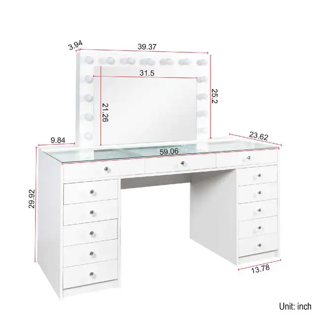 Luxury Make up table vanity dresser 13 drawers62863277073665121