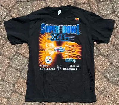 Vintage NFL Super Bowl XL in Detroit Steelers V Seahawk T Shirt, View more