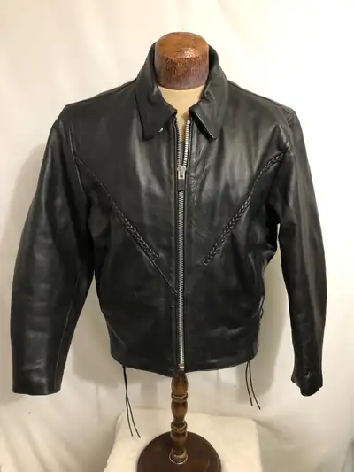 Womens Genuine Black Leather Jacket. XL. Purchased in Italy., View more