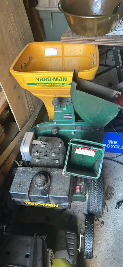  yard man, wood chipper, View more