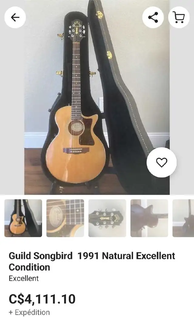 Guild Songbird NT Electro-acoustique USA 1990 in Guitars in Sherbrooke - Image 8