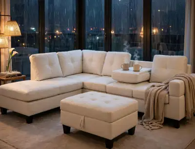 Band New Sectional Sofa with Storage Ottoman, View more