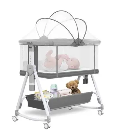 Youluzhen Baby Bassinet, 3 in 1 Bassinets Bedside Sleeper, 7 Height Adjustable Bedside Bassinet for...