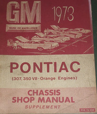 1973 Pontiac GM Service Shop Manual 307 350