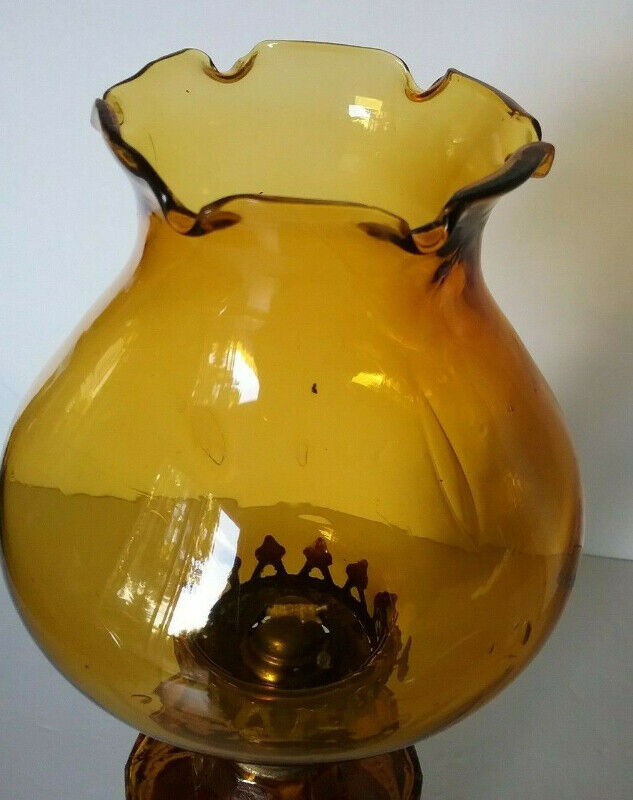 Blue World Map Star Brand Amber Glass Oil Lamp Arts & Collectibles Belleville Kijiji