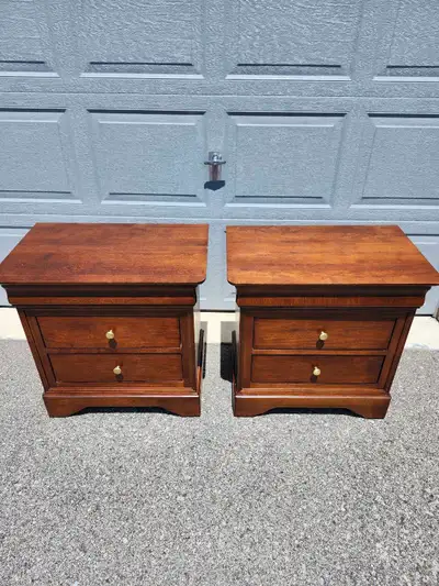 ***Pair of Wooden Three Drawer Nightstands***, View more