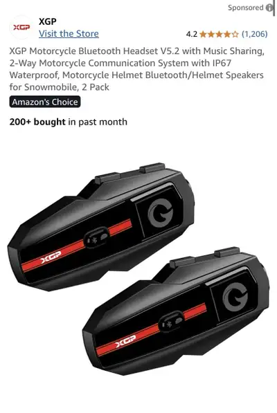 New XGP Bluetooth Motorcycle Headset. Pickup Forest Hill, M5N 2M4 – Easily chat with your riding bud...