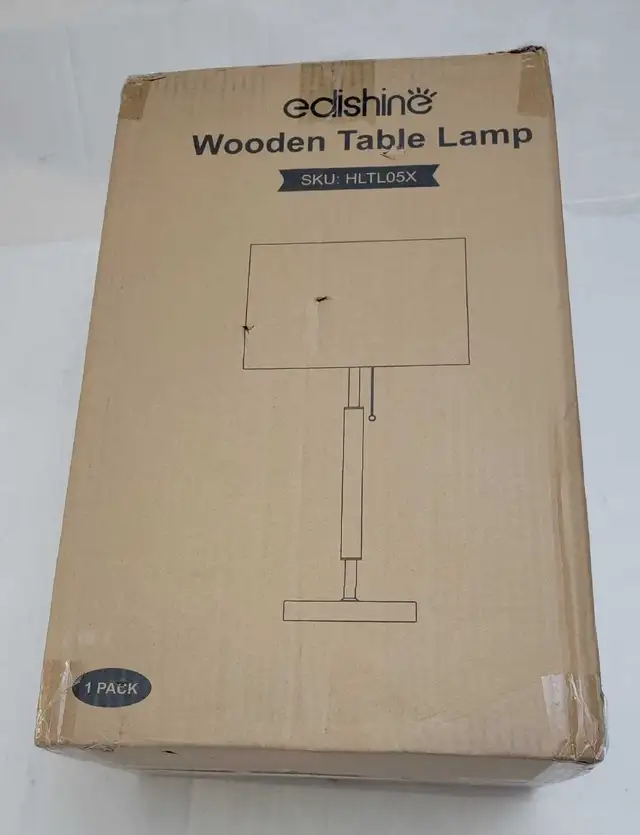 EDISHINE Mid Century Table Lamp, Solid Wood and Metal in Indoor Lighting & Fans in City of Toronto - Image 8