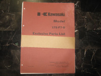 Kawasaki Motorcycle 175 F7-D Exclusive Parts List x2- $100.00