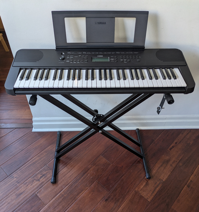Yamaha PSR-E360 Keyboard – Like New + Stand & Pedal, View more