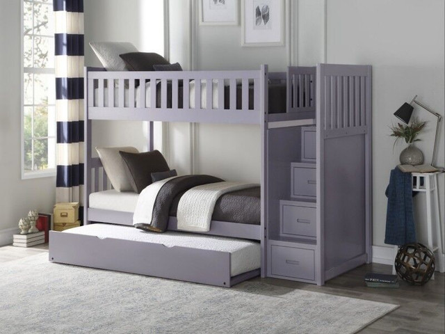 Bunk Bed Central, in stock, solid wood, NEW , from $499 to $1199 in Beds & Mattresses in Tricities/Pitt/Maple - Image 2