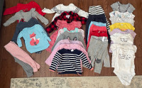 Large bag of girls clothes size 0-12 months 
