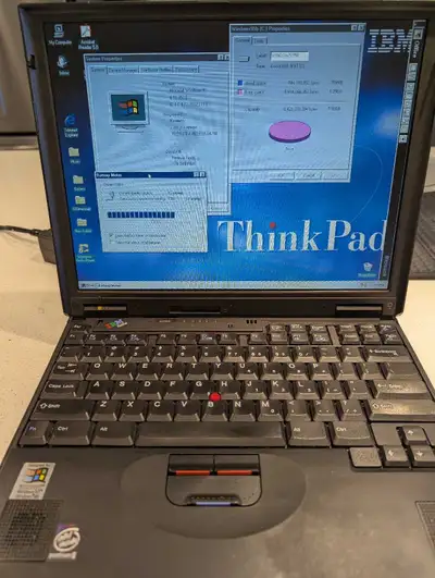 Vintage Laptop IBM Thinkpad 600E. Pentium II, 128 ram, 6.4Gb HDD, View more