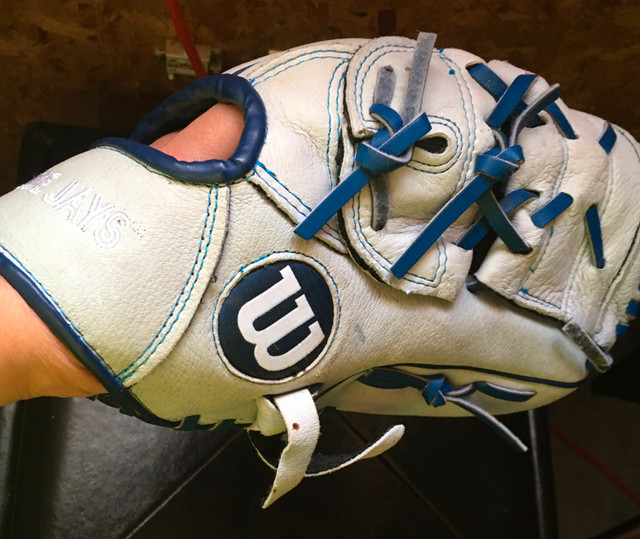 Youths 12” Wilson blue Jays baseball glove in Baseball & Softball in Red Deer