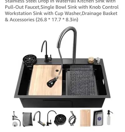 Kitchen Sink black stainless steel , View more