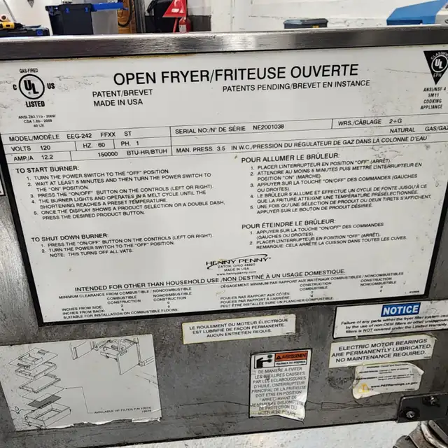Friteuse Henny Penny Evolution Elite Double Fryer  Model EEG-242 in Industrial Kitchen Supplies in West Island - Image 10
