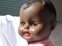 Black toddler doll, 21 inch, DEE CEE,Canada. 1960s ,molded hair