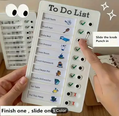 Family daily planner Detachable blank pages Weekly chores Self discipline tracker Study check-in cha...