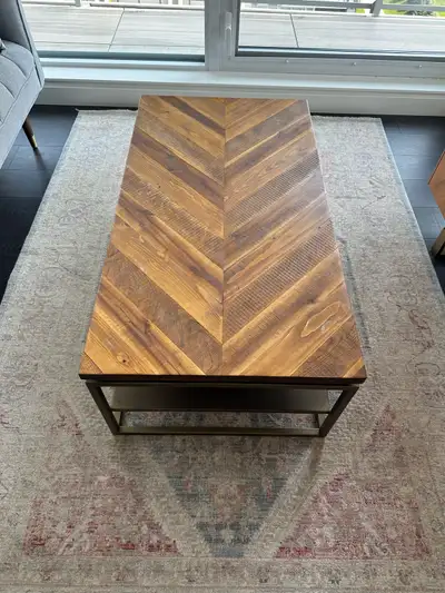 Chevron Wood Coffee Table, View more