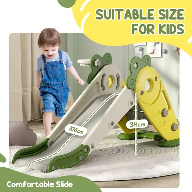 3 in 1 Foldable Toddler Slide with Basketball Hoop, Climber, for in Toys in Markham / York Region - Image 9