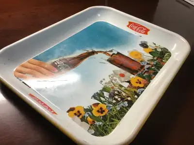 Vintage Coca Cola Serving Tray 1960’s Fish Tail Logo If the listing is posted the item is available....