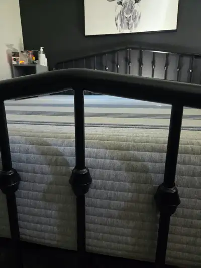 King Bed Frame with King Mattress and sheets, View more