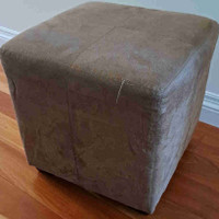 Brown faux suede ottoman