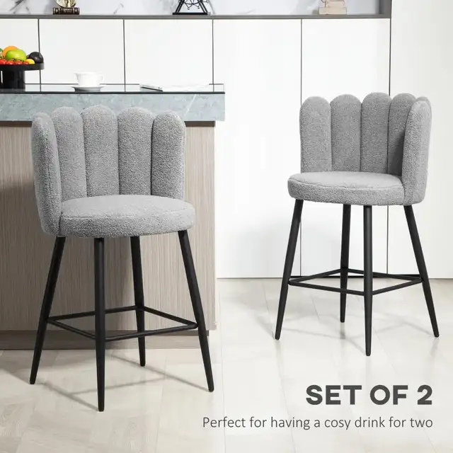 Faux Cashmere Bar Stool Counter Height Bar Stools with Back for  in Chairs & Recliners in Markham / York Region - Image 3