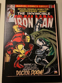 2’ x 3’ SpiderMan Captain America  Iron Man Comics on Canvas
