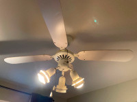 Ventilateur de plafond 3 lumières blanc