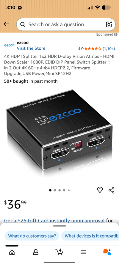 New 4k HDMI splitter, View more