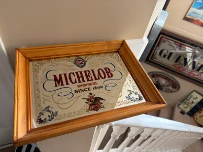 Vintage Michelob beer bar sign mirror excellent condition , View more