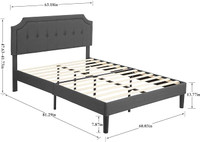 BRAND NEW MODERN METAL BED FRAME WITH HEADBOARD