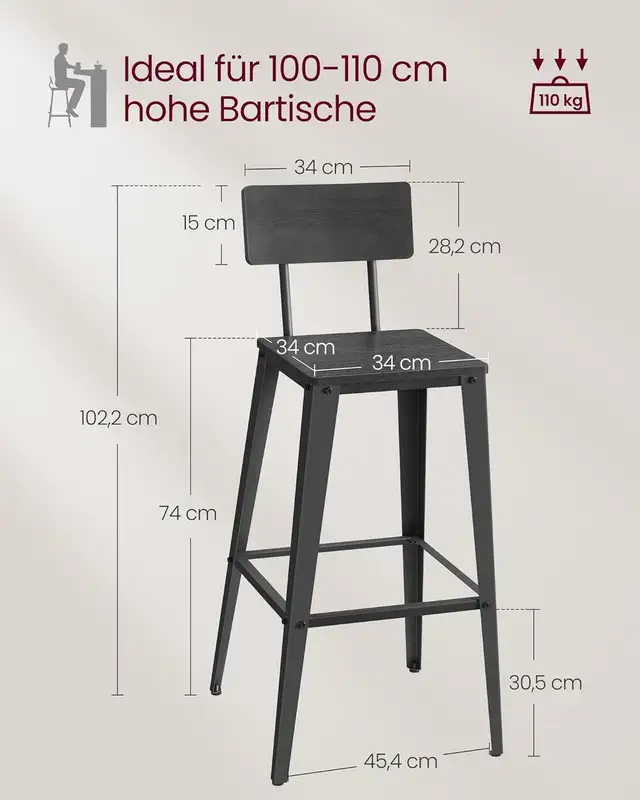Bar Stools Kitchen Chairs with Back Rest Steel Frame Easy Assem in Chairs & Recliners in Markham / York Region - Image 5