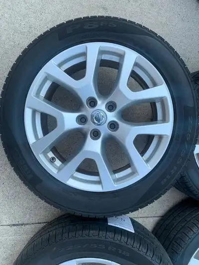 Set of 4 Nissan Rogue oem Rims with All Season Tires good condition off from nissan rogue 2020 will...