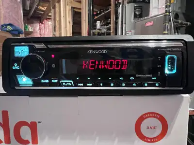 Kenwood KMM-BT328U Digital media receiver (does not play CDs). Kenwood Remote App lets you control r...
