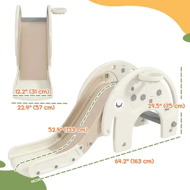 Qaba 3 in 1 Toddler Slide with Basketball Hoop, Climber, for 1-3 in Toys in Markham / York Region - Image 4