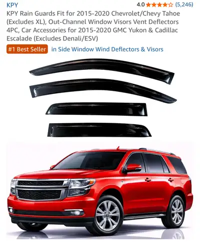 KPY Rain Guards Tahoe Yukon Escalade, View more