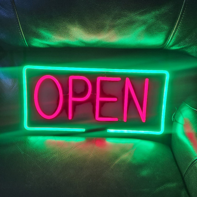LED Neon Open Sign Ultra Bright 17 inch x 8 inch Flashing & Stea in Other Business & Industrial in Kitchener / Waterloo - Image 2