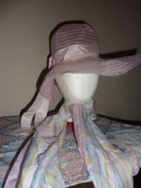 Vintage Pink Floppy Hat plus Scarf