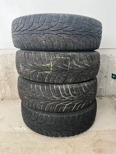 Selling 4 on-rim winter tires which are 175/65R15 in size. Brand: UNIROYAL Tiger Paws Ice & Snow 3 T...