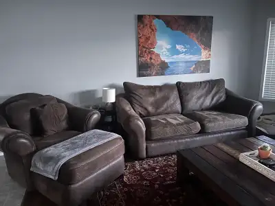 Sofa and chaise lounge, View more