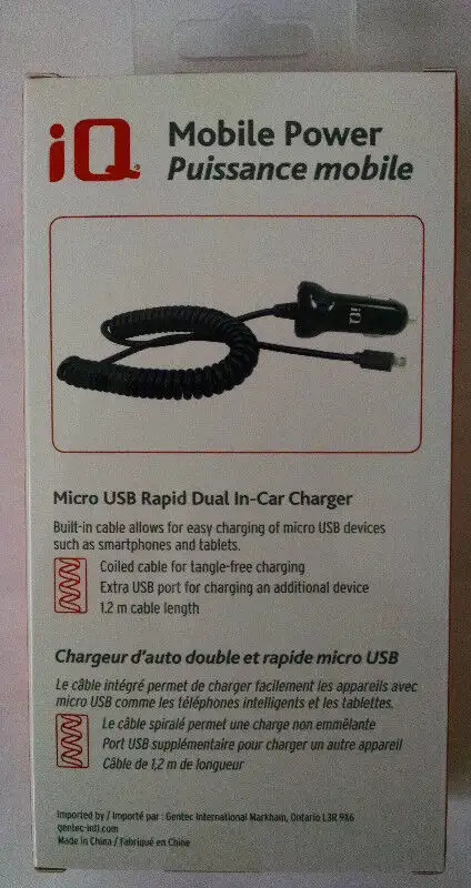 BRAND-NEW Android Micro USB Phone CAR Power Charger in Cell Phone Accessories in Kingston - Image 3