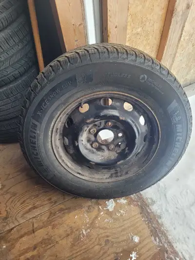 Michelin X-Ice winter tires on steel rims. Came off a 2012 Dodge Journey. Tires used one season appr...