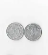 WW2 German 3rd Reich Nazi 1939-1943 50 Pf Aluminum Coins. 1 pc