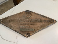 Lima Crane Brass Plaque(Baldwin Lima Hamilton Corp.)