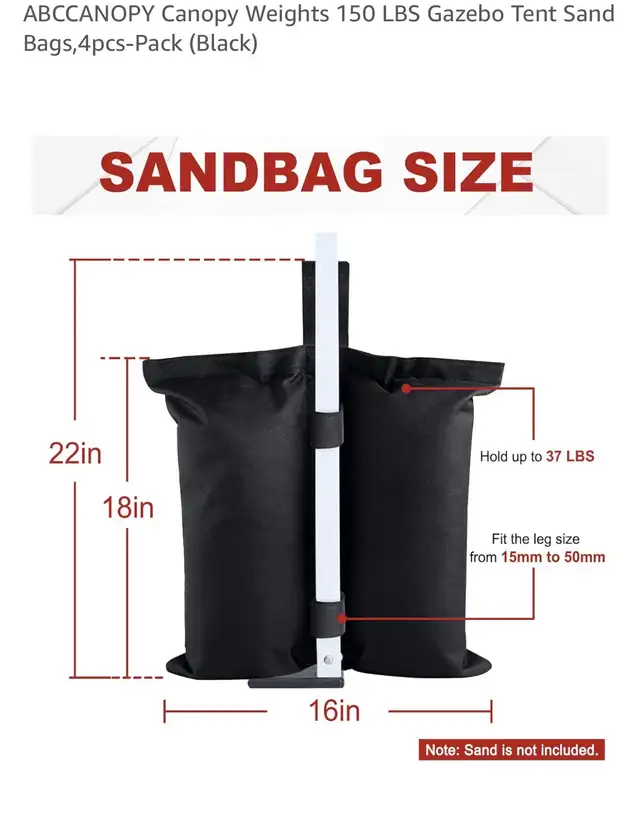 ABC Canopy Weight Bags in Fishing, Camping & Outdoors in Ottawa - Image 11